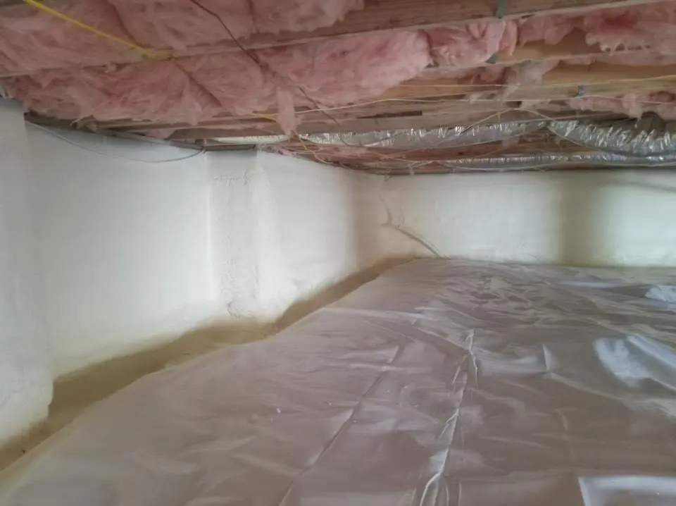Crawl space encapsulation with closed-cell spray foam for Attic Insulation in Kittery
